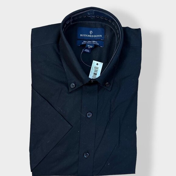 Buttoned Down‎ Brand New Black Short Sleeve Dress Shirt - Picture 1 of 1